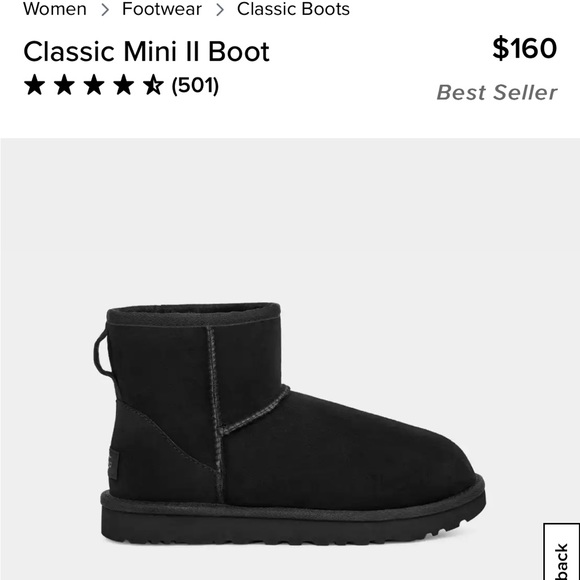 UGG Black Classic Mini ll Boots, Size 9. Fast Shipping! Non smoking home. - Picture 8 of 11